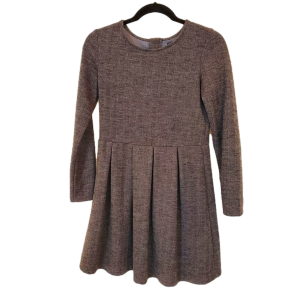 GAP Kids gray herringbone tweed dress with pleated skirt size 14-16 XXL